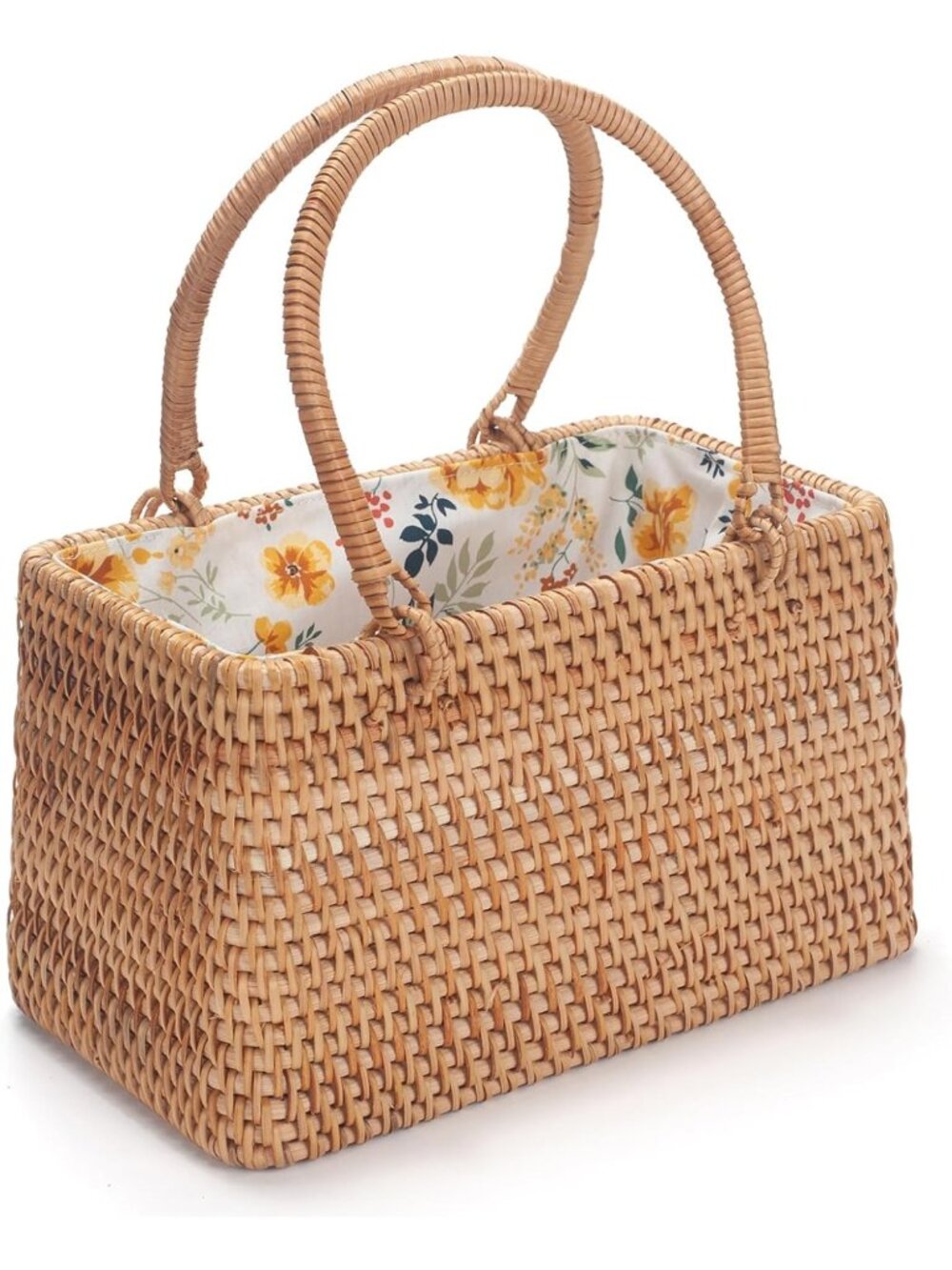 Chic Handwoven Rattan Handbag, Wicker Basket Purse for Summer Beach, Travel